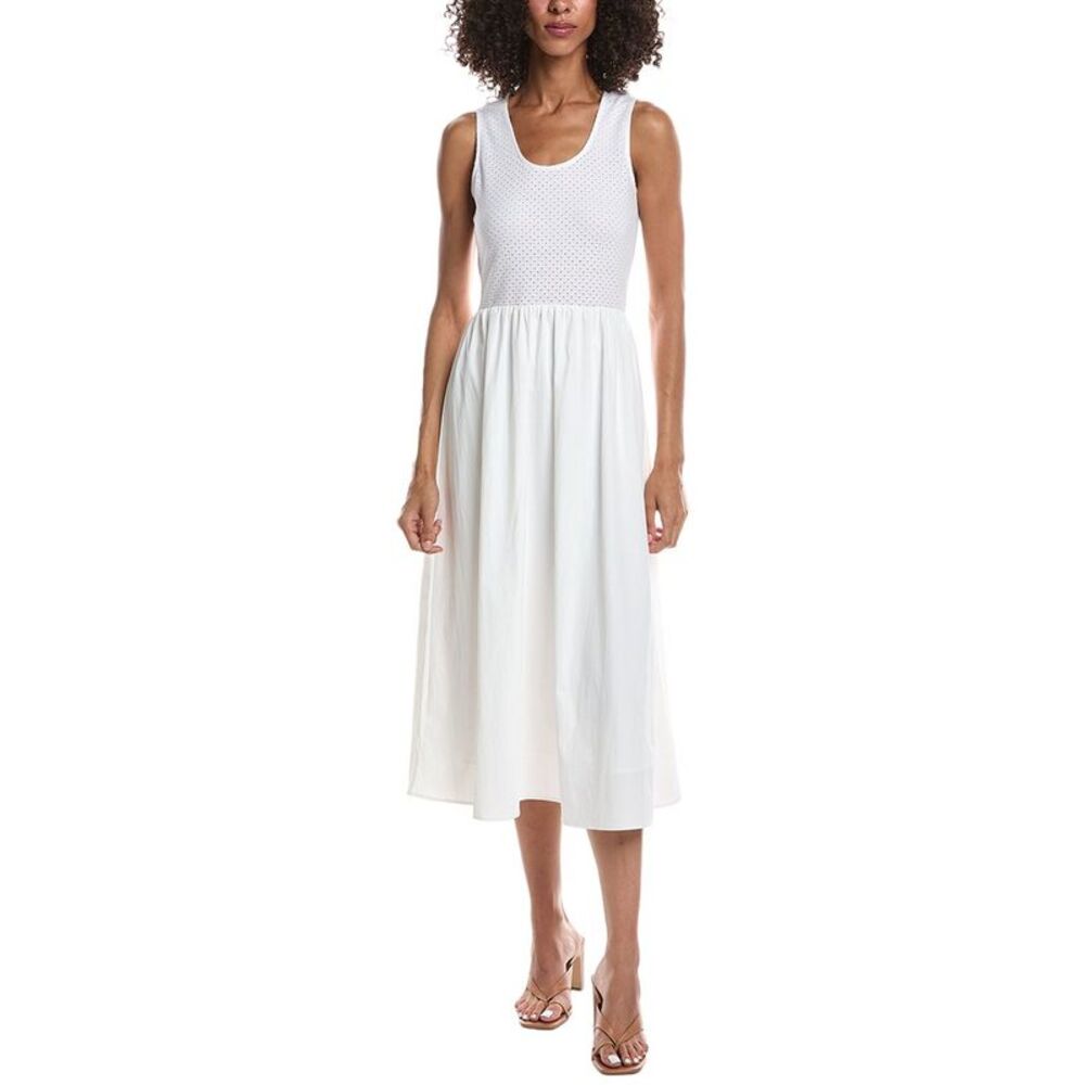 Bernardo Womens  Combo Midi Dress, White
